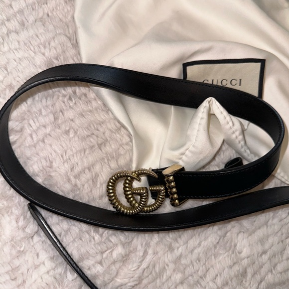 Black Belt with Gold Buckle - Picture 1 of 3
